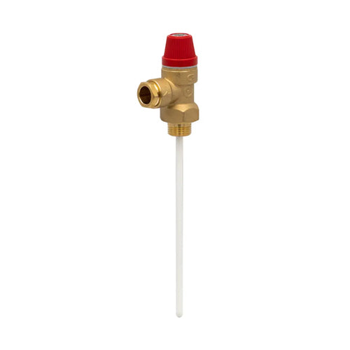 Caleffi 309 Series Pressure & Temperature Relief Valve 90°C with Long Probe - 1/2" - 309465CST