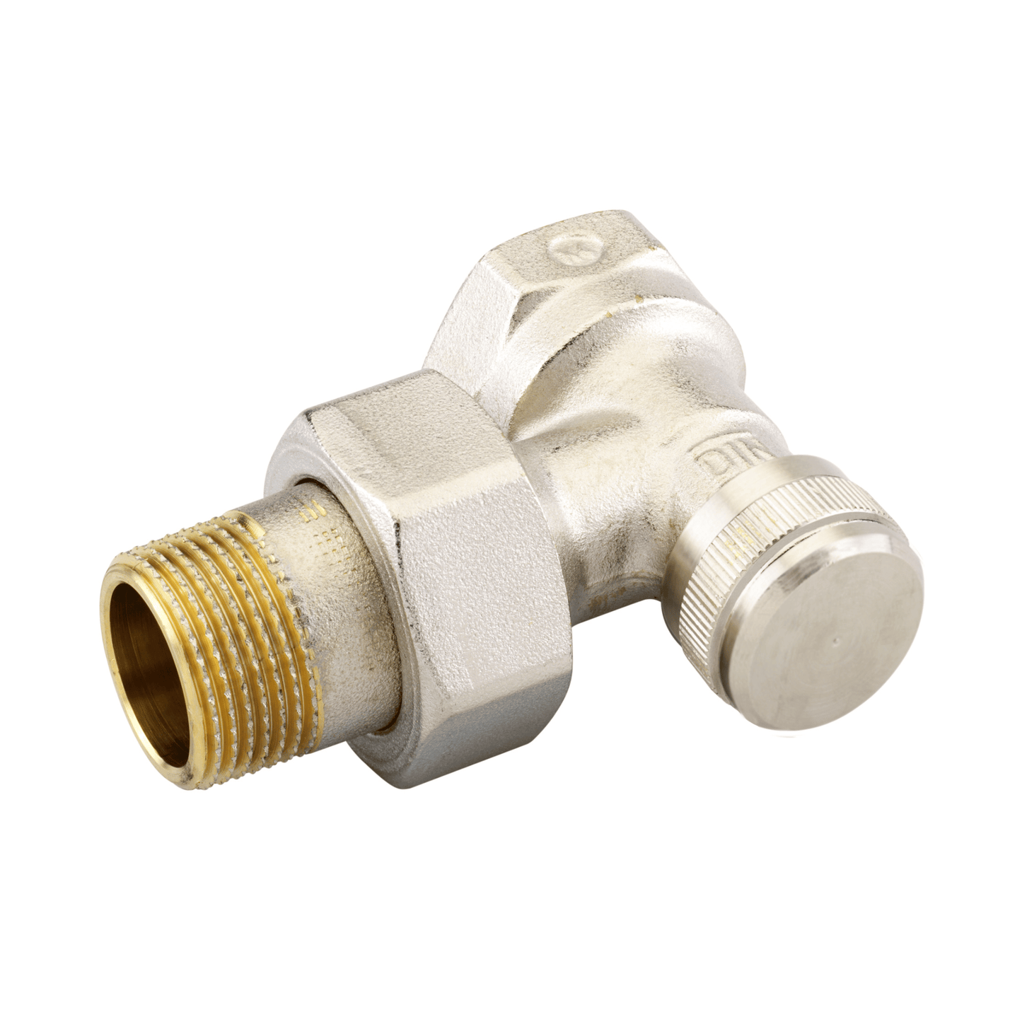 Danfoss RLV Lockshield Valve with Drain Off - Angled - Nickel Plated - 3/4" - 003L0145