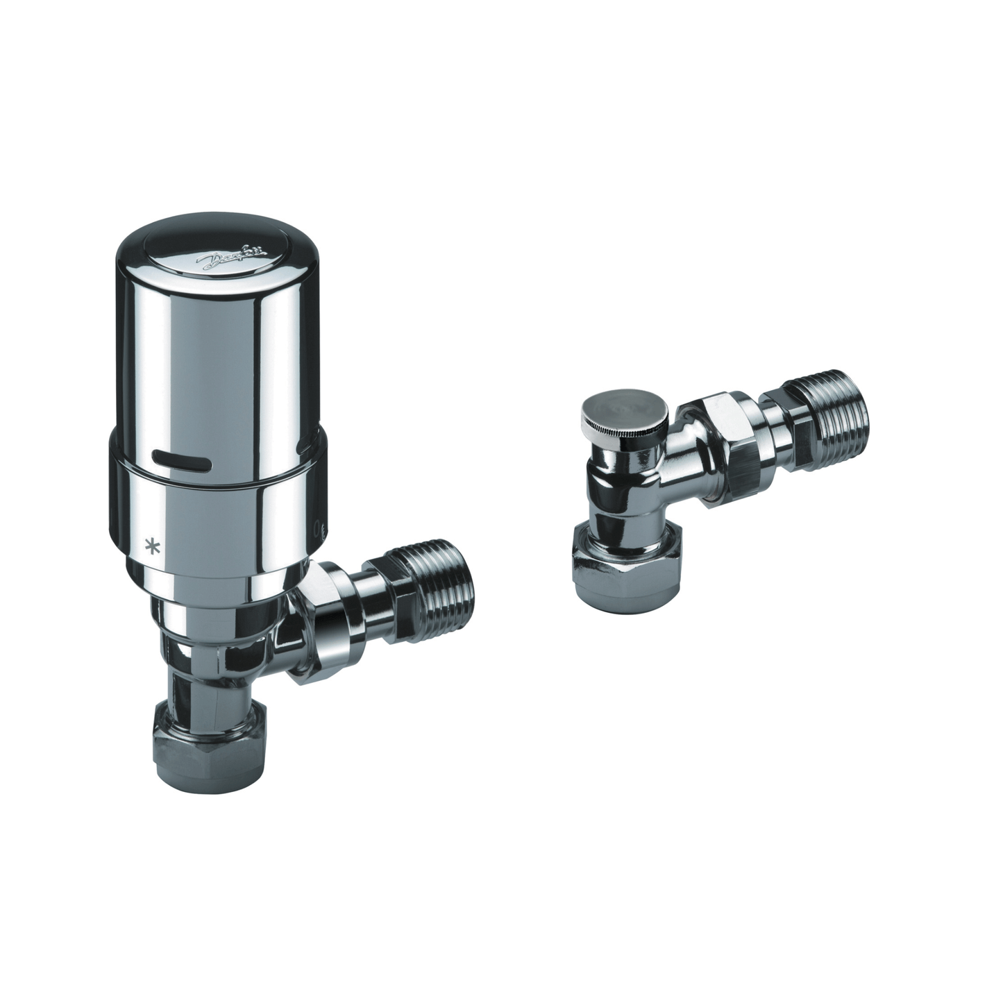 Danfoss RAS-D2 Radiator Pack - Angle - 10/15mm - Chrome - 013G6016