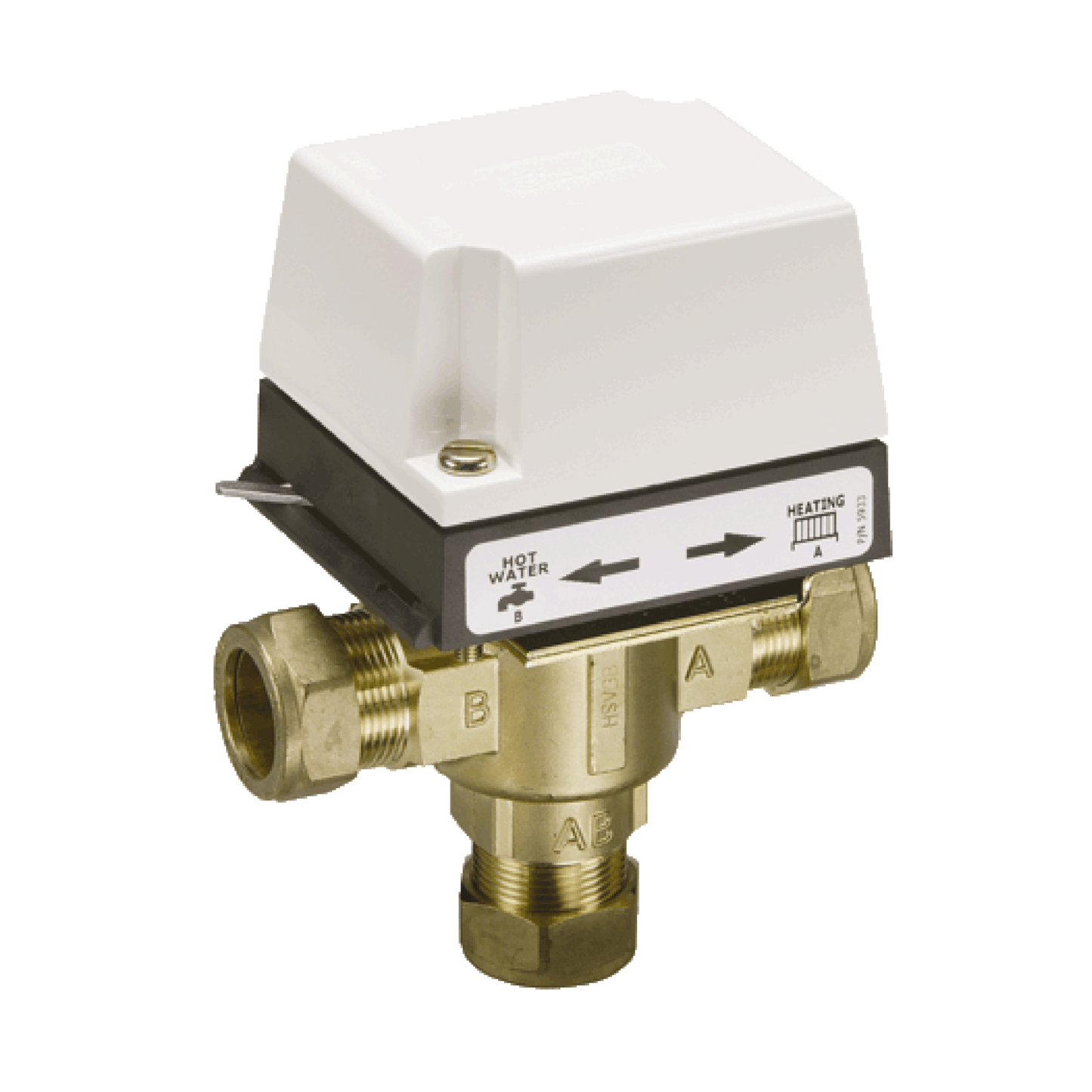 Danfoss HS3B28 3-Port Paddle Valve Mid-Position with Actuator - 28mm External Compression - 087N6651