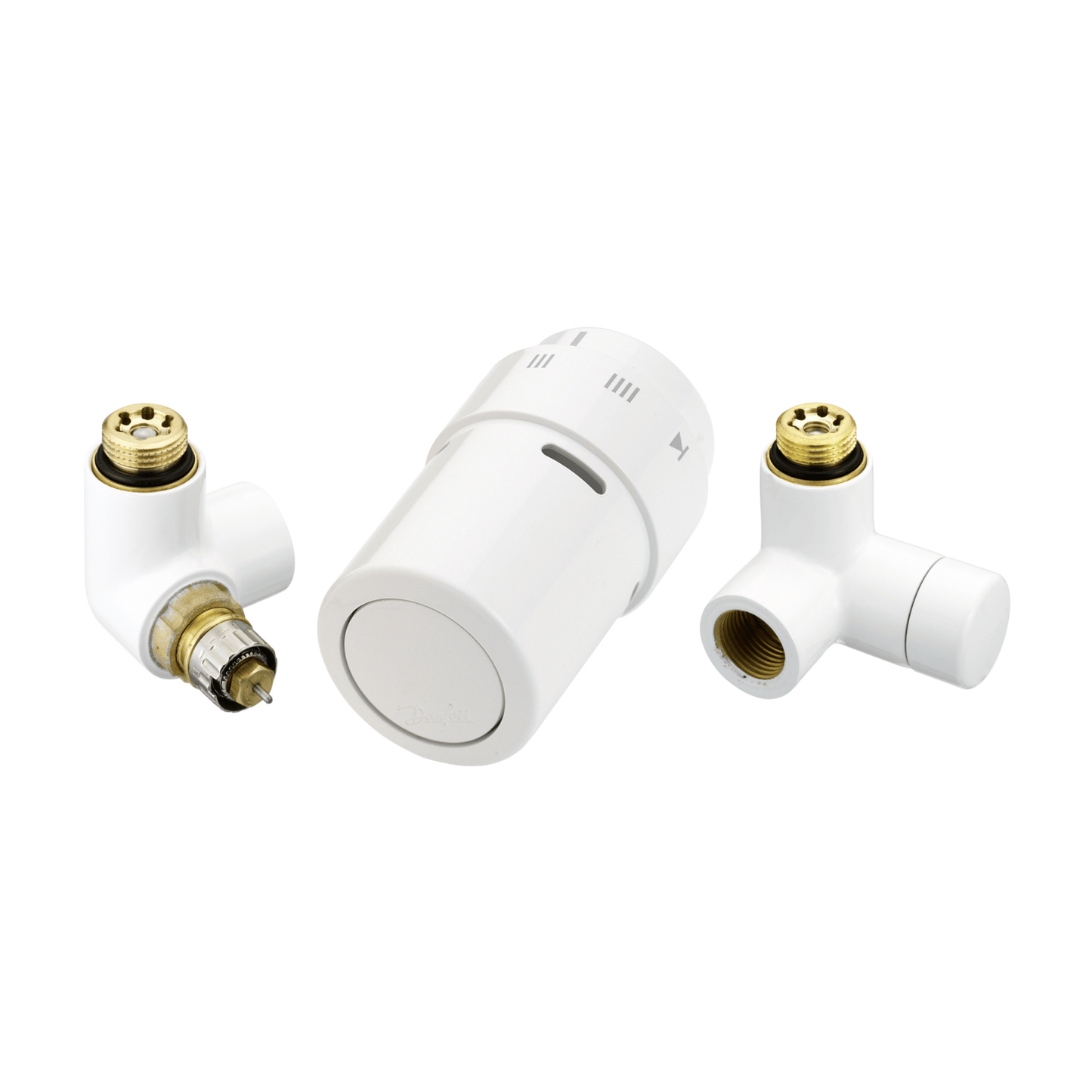 Danfoss RAX Design Set - RAX TRV and Lockshield Set - Left Hand - 1/2" - White - 013G4008