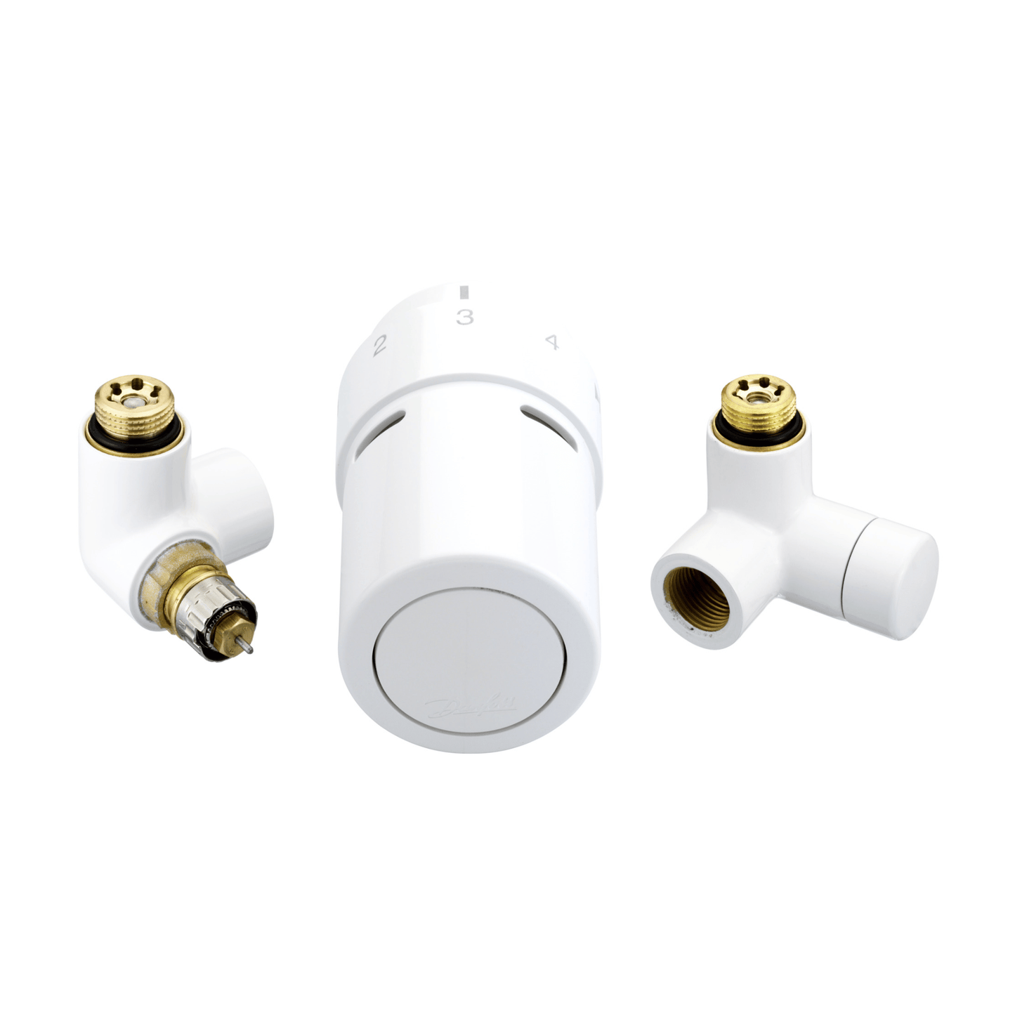 Danfoss RTX Design Set - RTX TRV and Lockshield Set - Left Hand - 1/2" - White - 013G4137