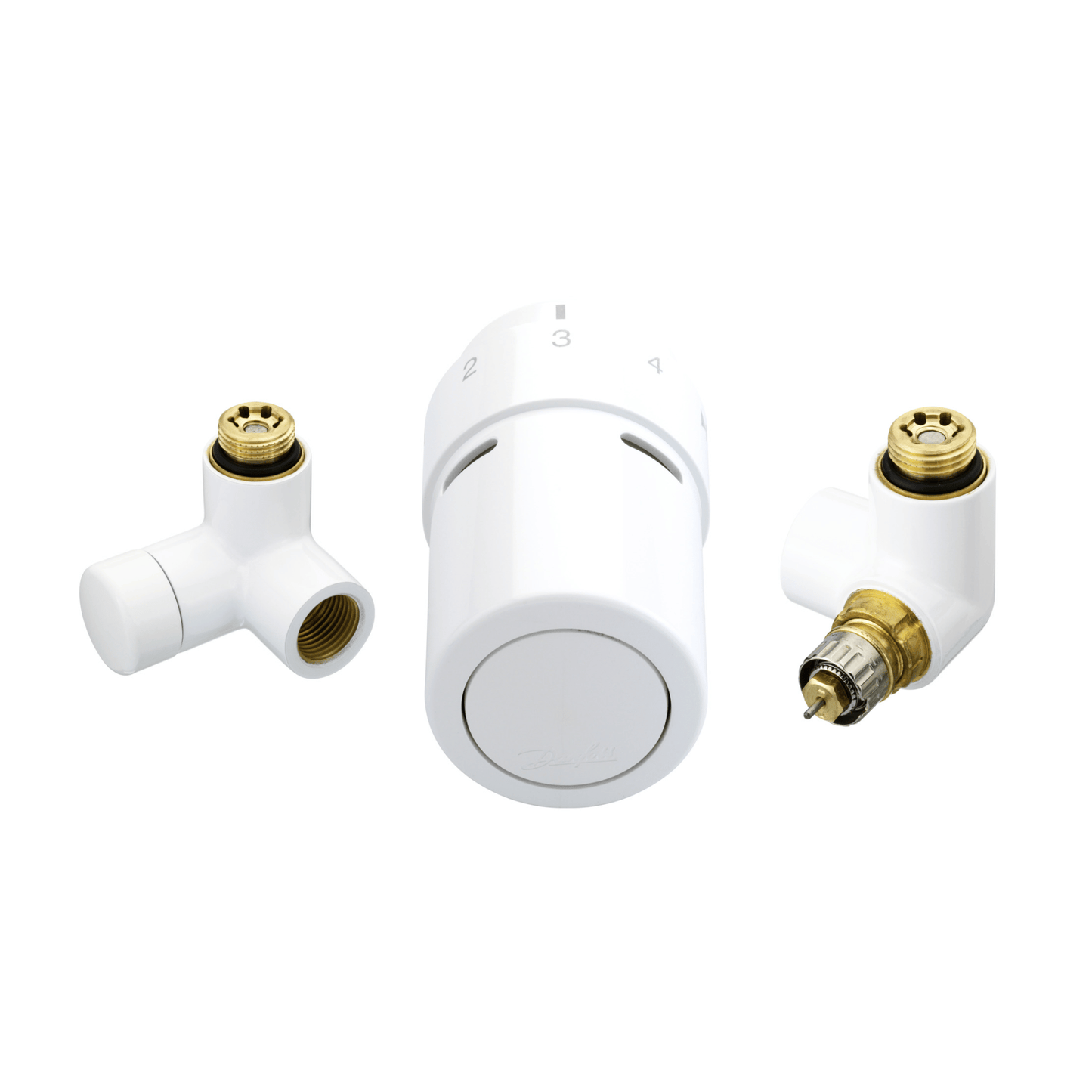 Danfoss RTX Design Set - RTX TRV and Lockshield Set - Right Hand - 1/2" - White - 013G4136