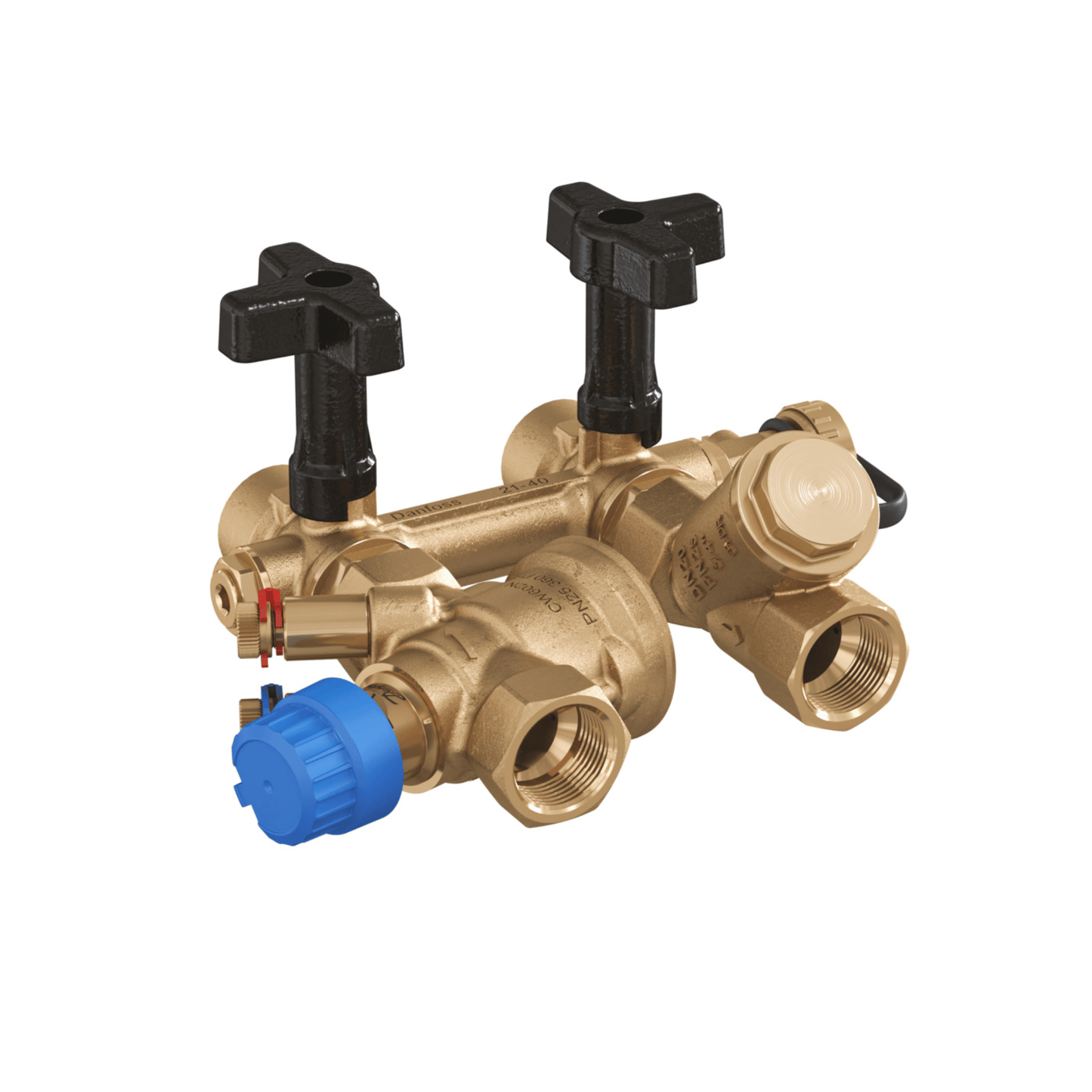 Danfoss AB-QM 4.0 Flexo DN 20 High Flow Pressure Indepenent Balancing & Control Valve with Test Plugs - Left Hand Version with Strainer - 003Z1624