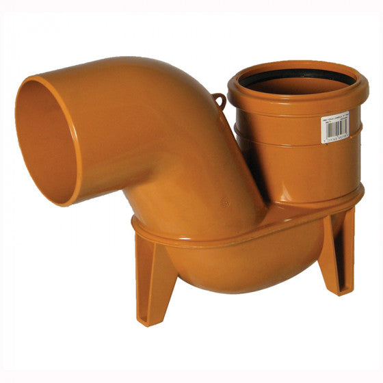 FloPlast 110mm Underground Drainage - Low Back 'P' Trap - D501