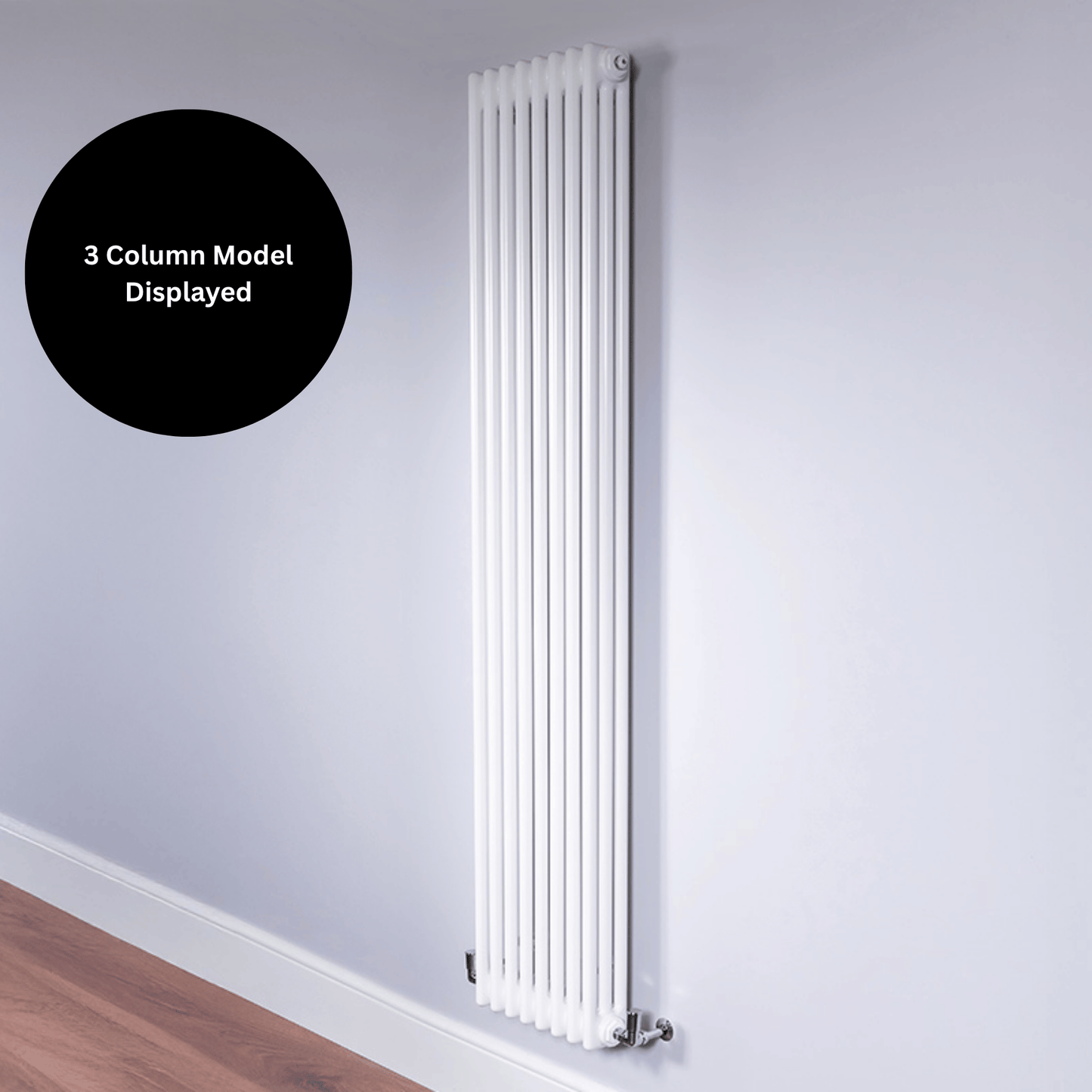 DQ Ardent 2 Column Vertical Radiator - 1800mm x 668mm - White (RAL 9016) - AM2.1800/14-W