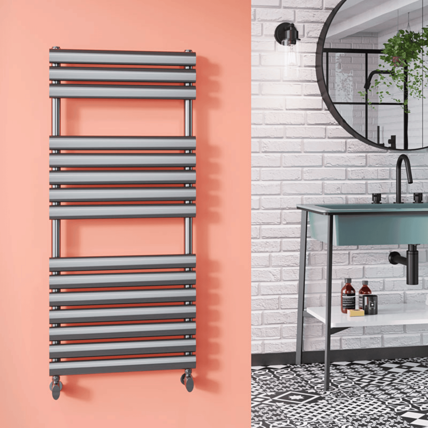 DQ Cove TR Towel Rail - 1535mm x 500mm - Infinity Steel - COVETR50/150-IS