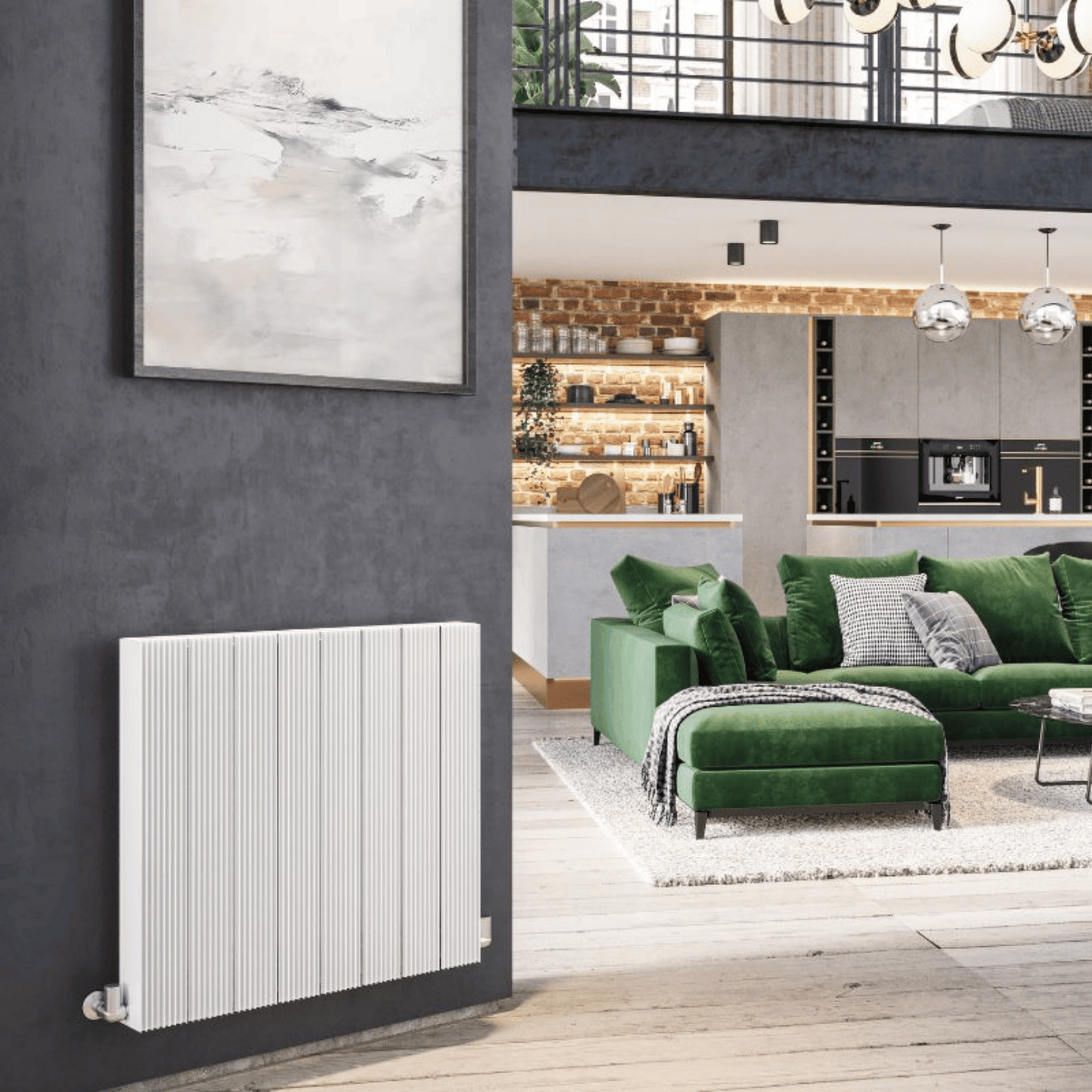 DQ Galena Horizontal Radiator - 600mm x 1425mm - White Matt (RAL 9016) - GALENA600/19-W