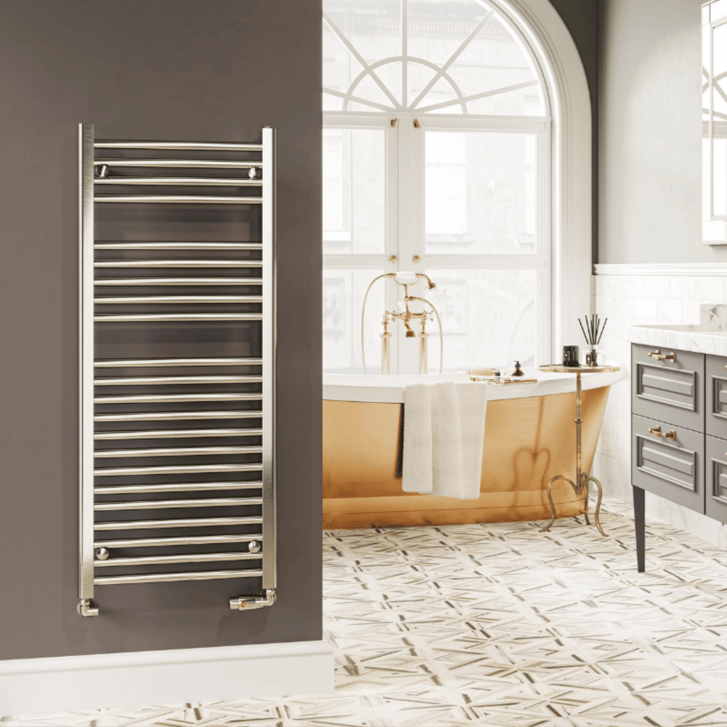 DQ Metro Towel Rail - 1500mm x 600mm - Chrome - METRO60/150-CP