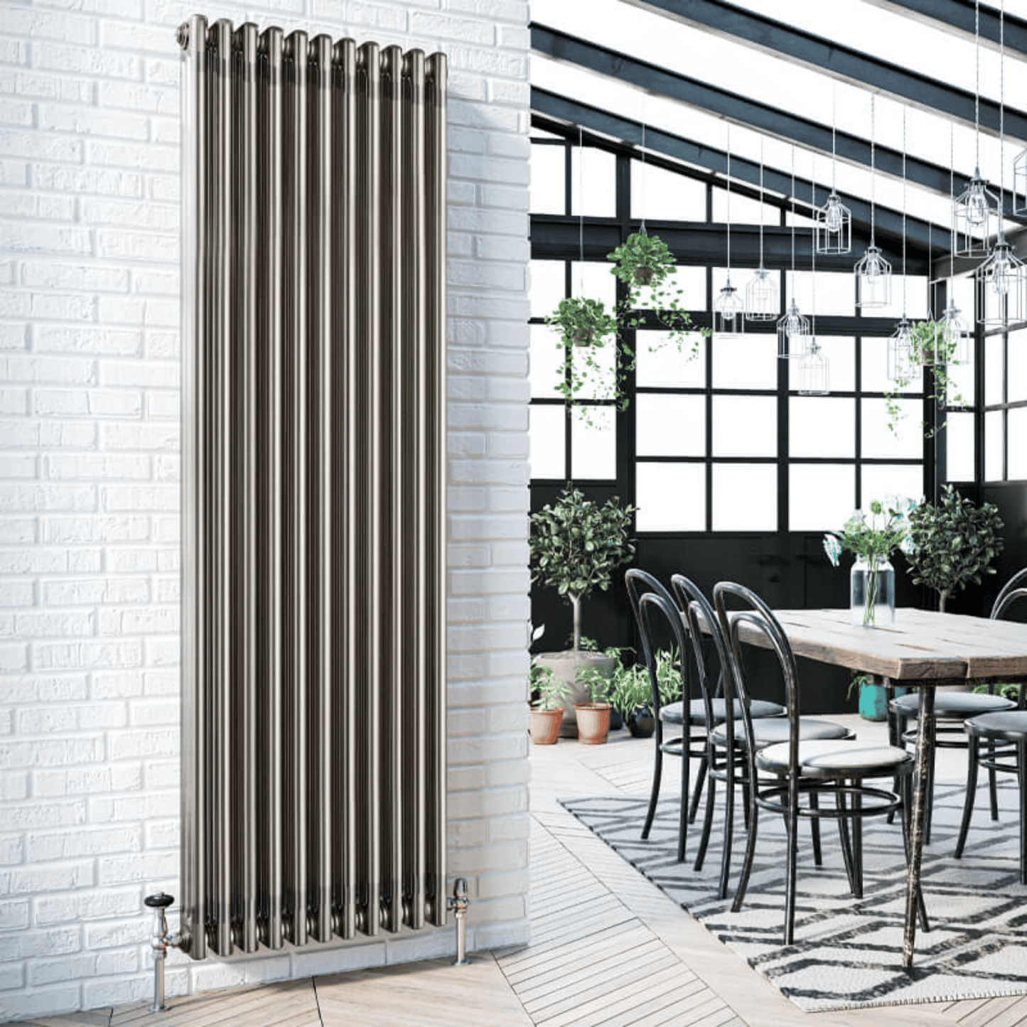 DQ Modus 5 Column Radiator - 550mm x 438mm - Bare Metal Lacquer - Modus 55.550/9-BML