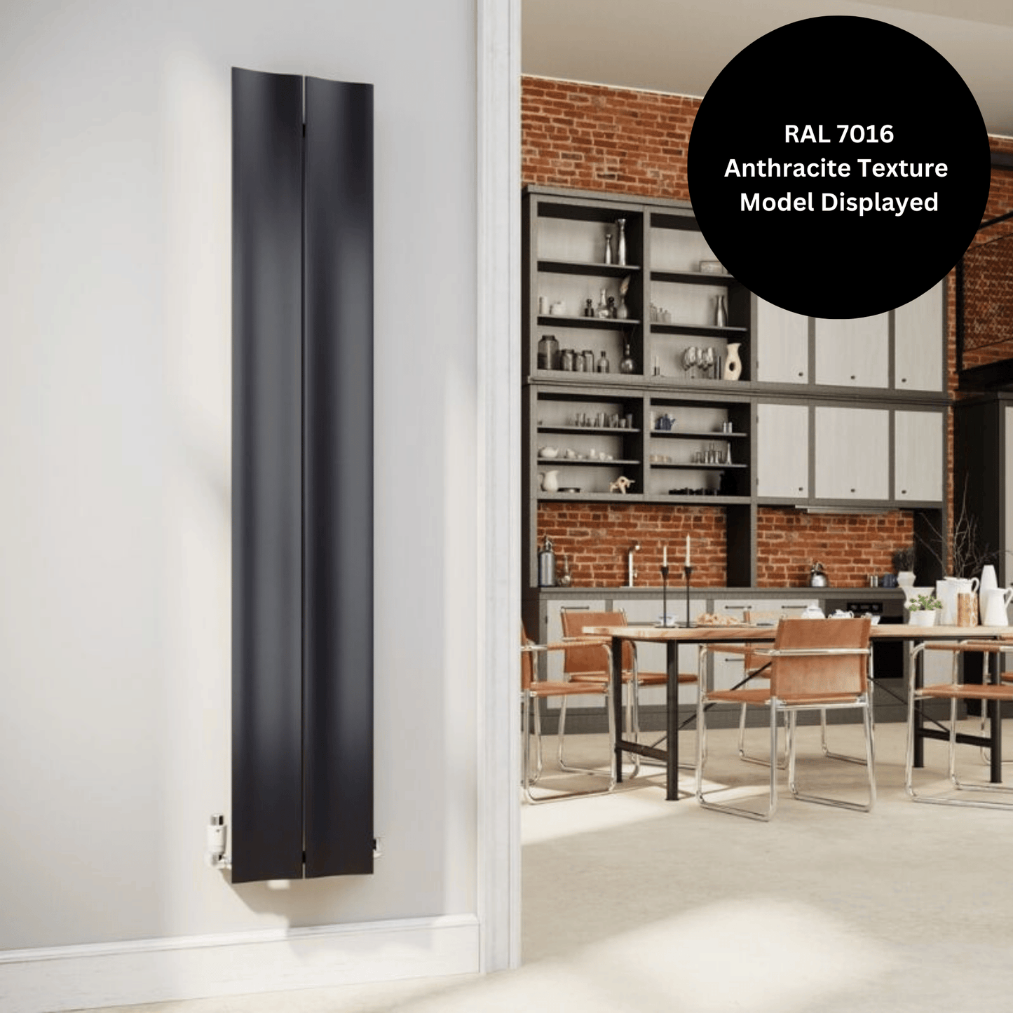 DQ Ruvo Vertical Radiator - 1800mm x 635mm - F02 Ultra Matt Black - RUVO180/4-UMB