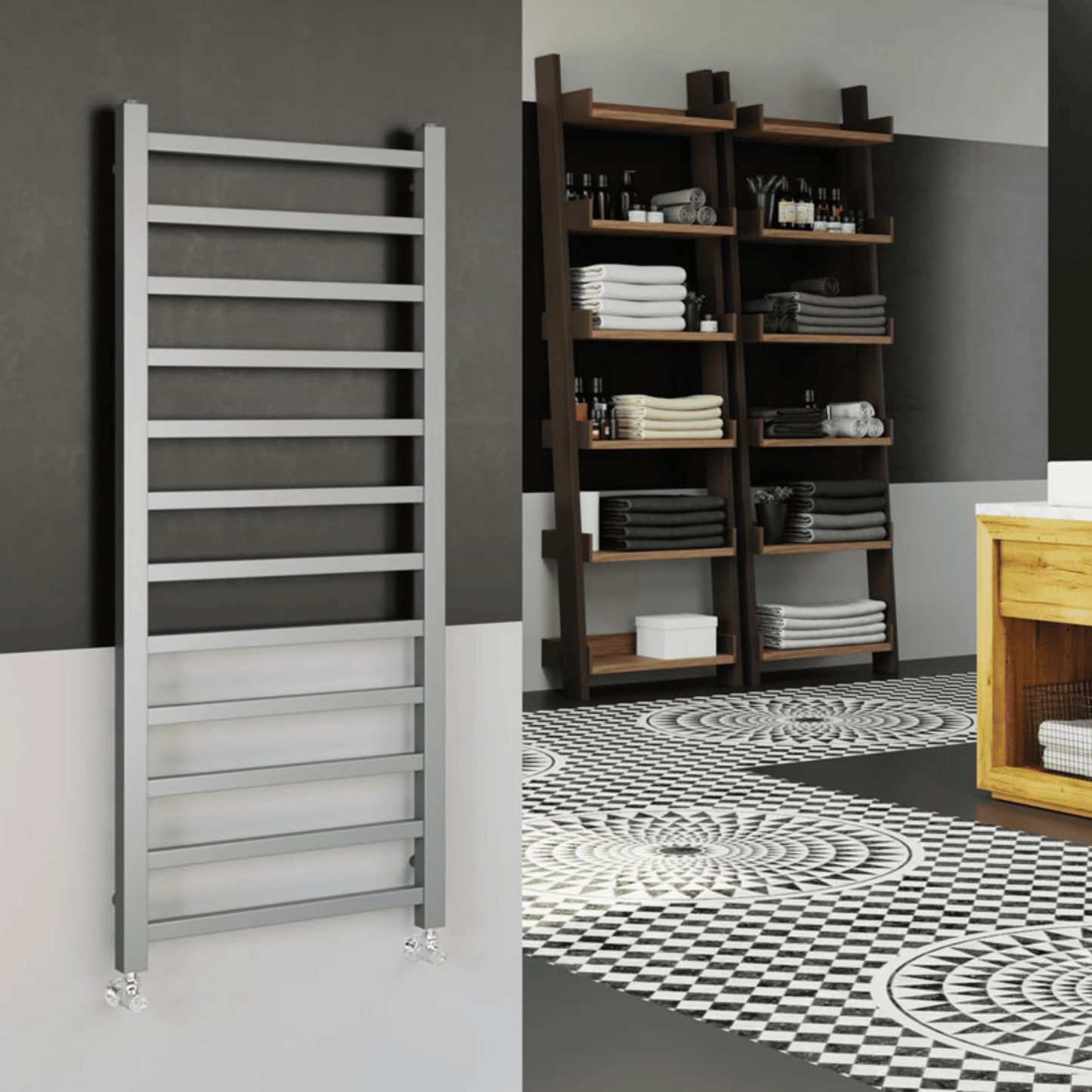 DQ Stalia Towel Rail - 1600mm x 500mm - Infinity Steel - STALIA50/160-INS