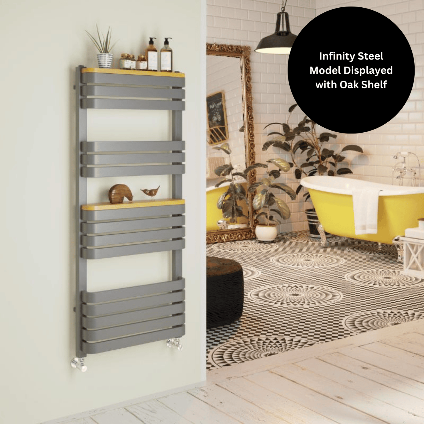 DQ Tesoro Towel Rail - 1600mm x 500mm - RAL Colour/DQ Finishes - TESORO50/160-F