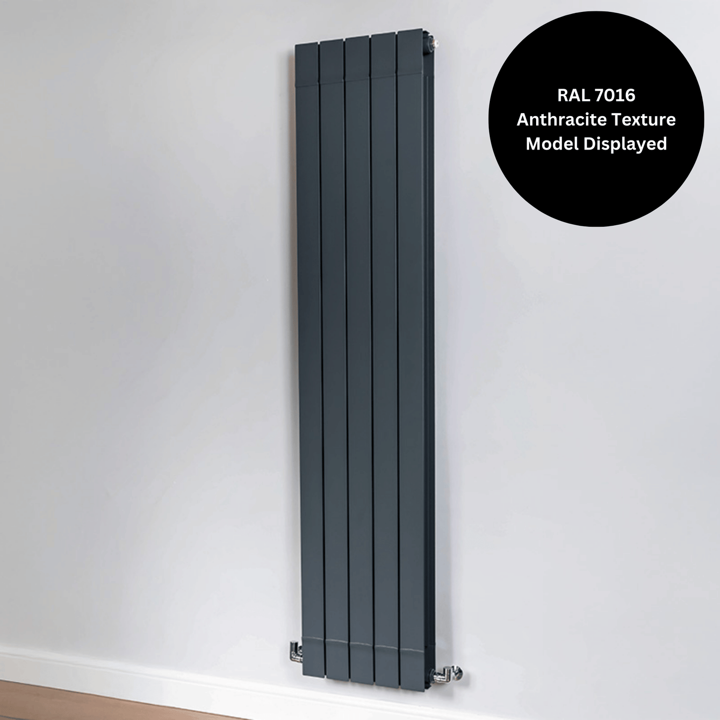 DQ Dawley Vertical Radiator - 1470mm x 260mm - F02 Ultra Matt Black - DAWLEY1470/3-UMB