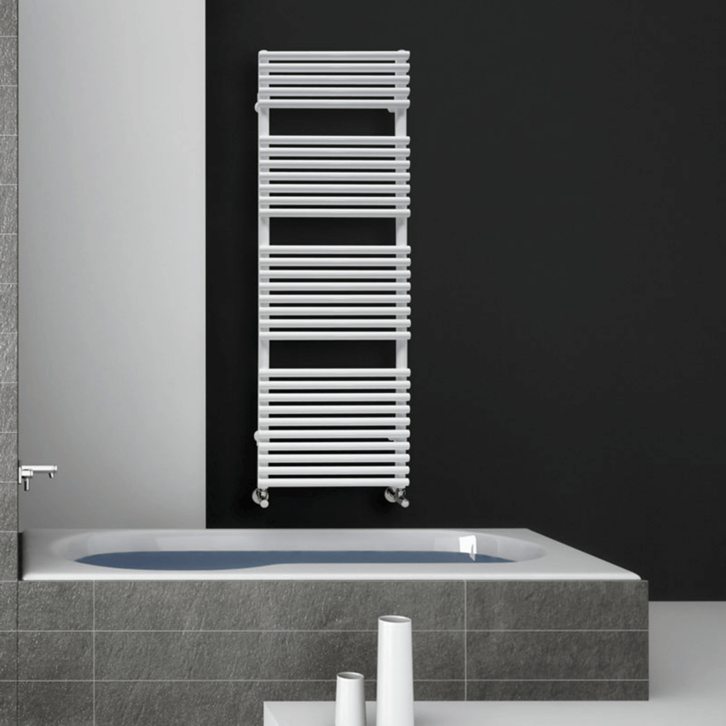 DQ Vulcano Towel Rail - 720mm x 486mm - White (RAL 9016) - VUT50/70-W