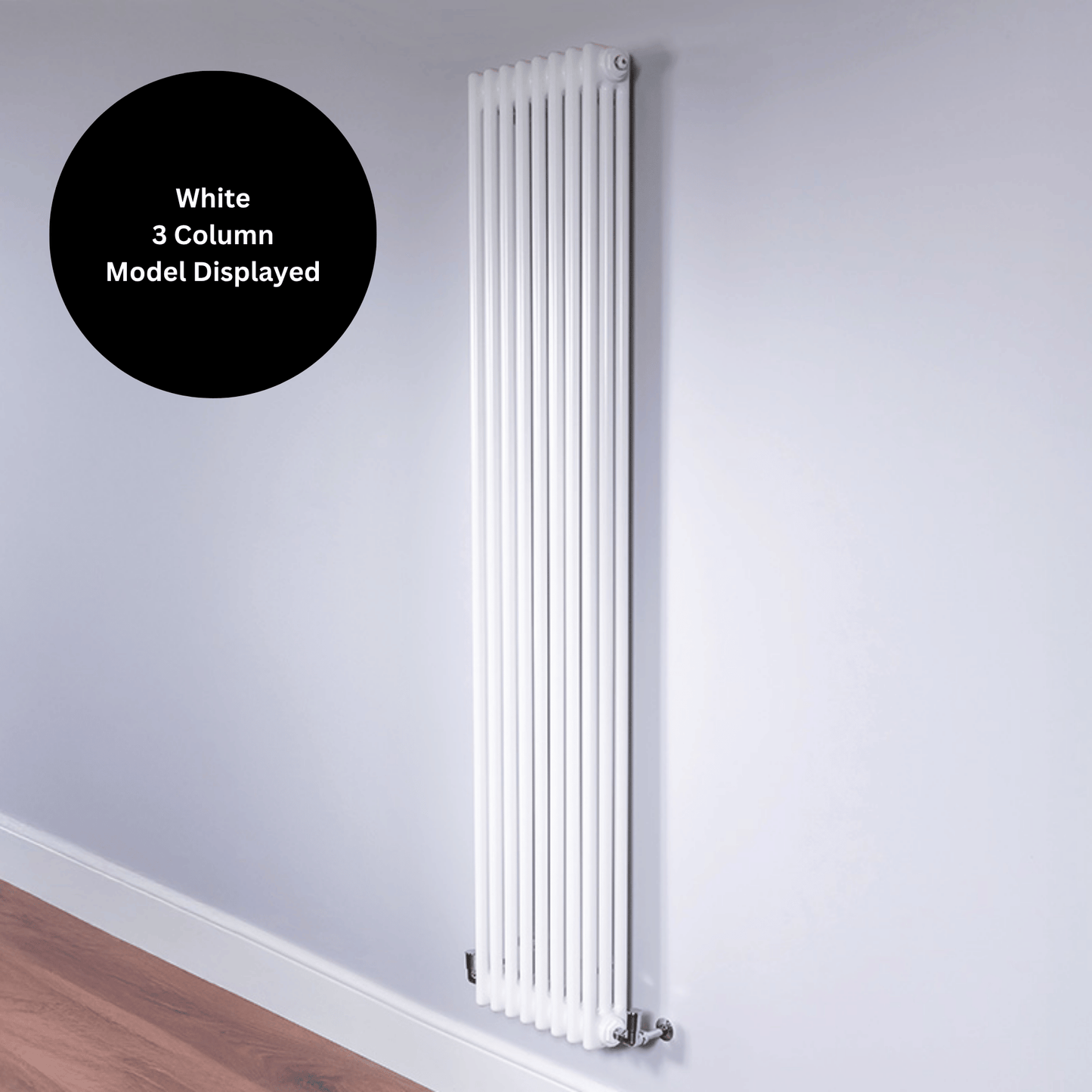 DQ Ardent 3 Column Vertical Radiator - 1800mm x 392mm - F02 Ultra Matt Black - AM3.1800/8-UMB
