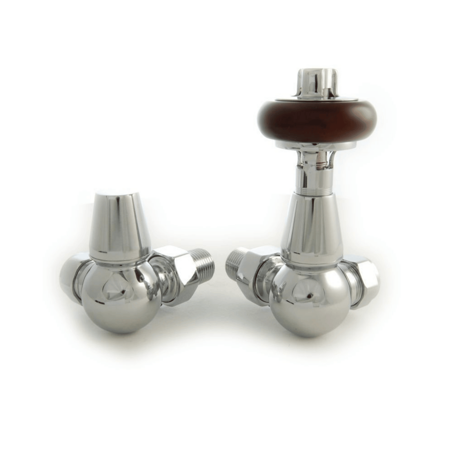 DQ Enzo Luxury Manual Radiator Valves - Corner - Chrome - ENZO-MAN-COR-C