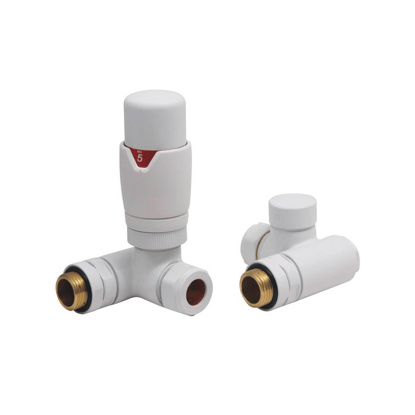 DQ Essential Dual Fuel TRV (for DQ Essential & TEC Elements) - Corner - White - E-TRV-COR-DF-W