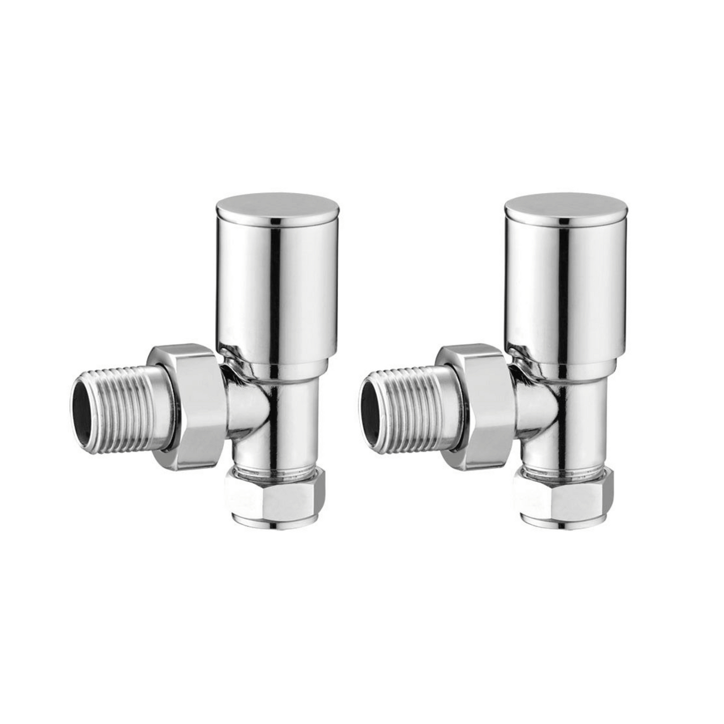 DQ Essential Manual Radiator Valves - Angled - Chrome - E-MAN-ANG-C