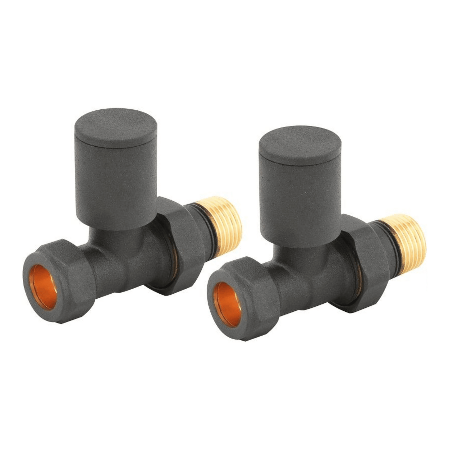 DQ Essential Manual Radiator Valves - Straight - Anthracite - E-MAN-ST-A