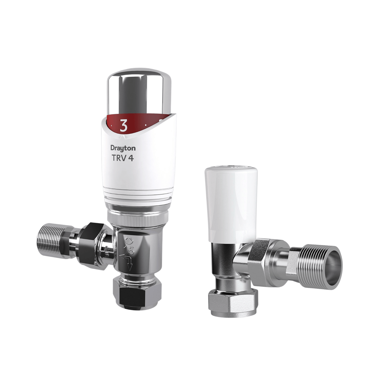 Drayton Auto-Balancing TRV4 & Lockshield - Angle - 15mm - 07 05 560