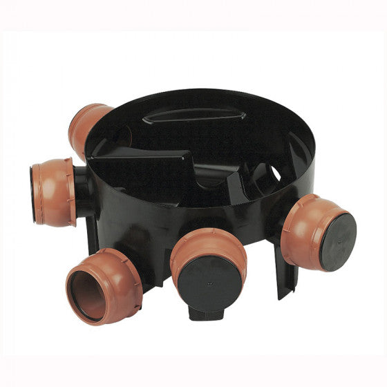 FloPlast 110mm Underground Drainage - Large Inspection Chamber with Flexible Inlets - D900