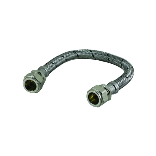 Flexible Tap Connector - C x C - Standard Bore - 15mm x 15mm x 300mm - WRAS Approved