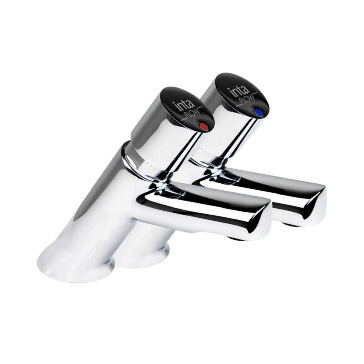 Inta Adjustable Flow Time Non-Concussive Anit-Block Basin-Mounted Tap - Pair - NC177CP