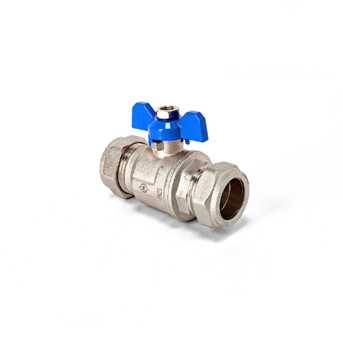 Inta Ball Valve - Full Bore - Blue Butterfly Handle - 22mm - BBV209322B