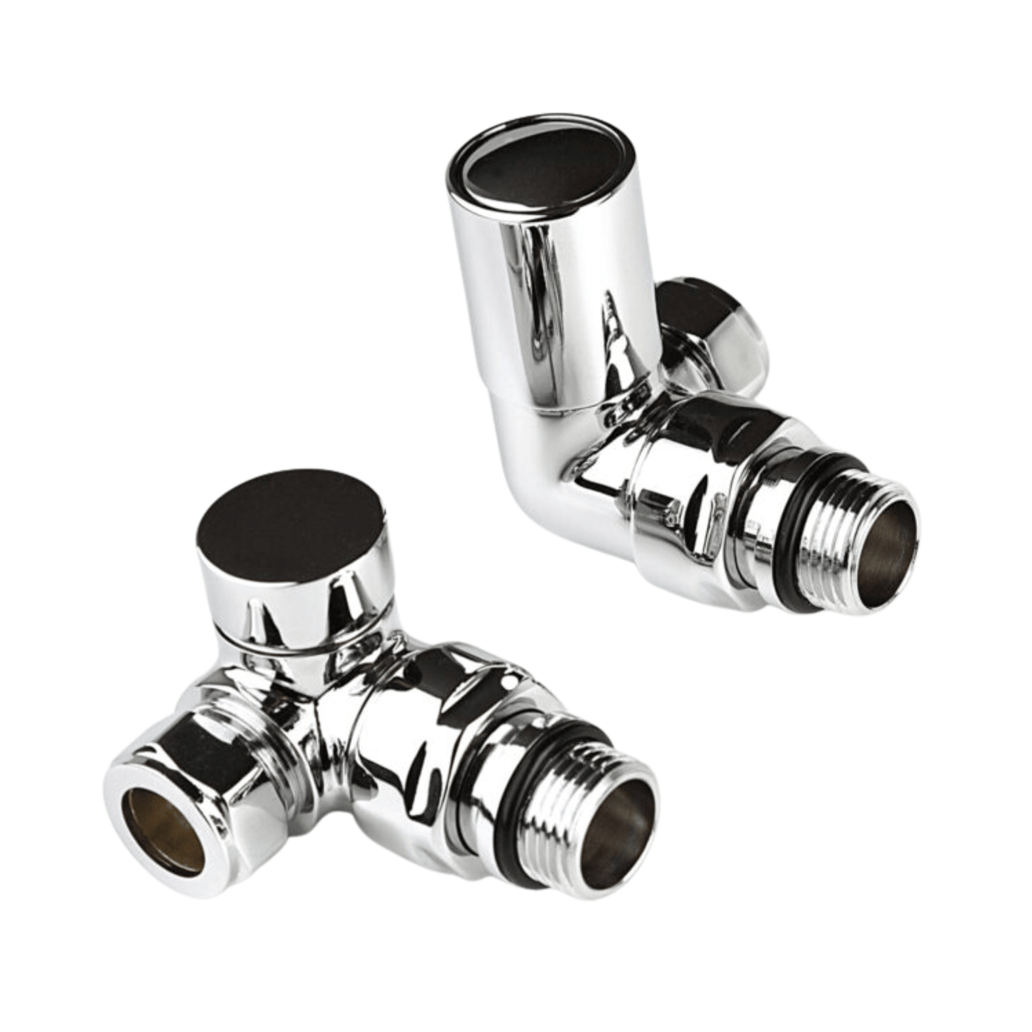 Inta Corner Radiator Valves - 1/2" x 15mm - White - 1032WH