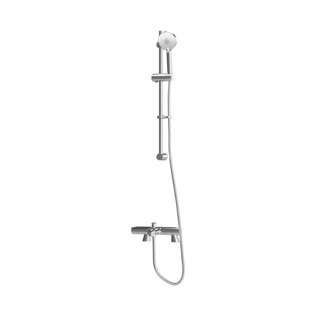 Inta Enzo Thermostatic Bath Shower Mixer with Deck-Mounting Legs & Flexible Riser Kit - IX800010CP