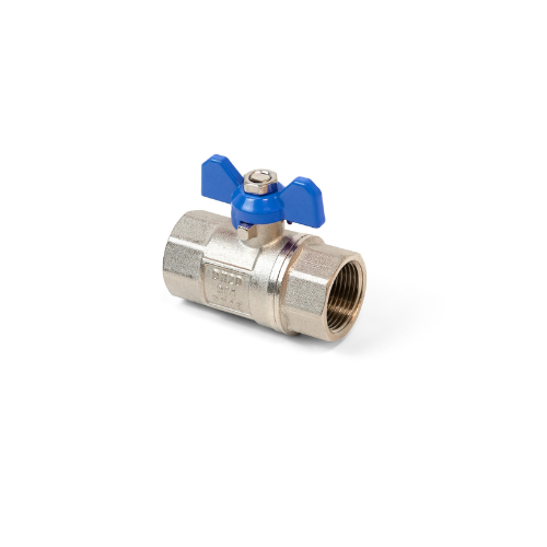 Inta iball Ball Valve - Full Bore - Blue Butterfly Handle - 1 1/4" Female - BBV0989125B