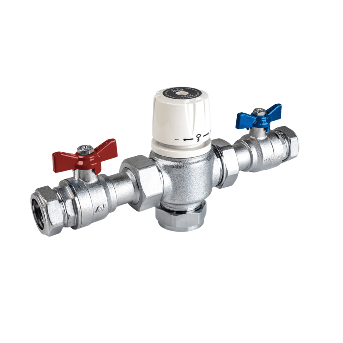 Inta Intamix Low Pressure Under Bath Thermostatic Mixing Valve with Isolation Unions & Check Valves - 28mm - 41028CPB
