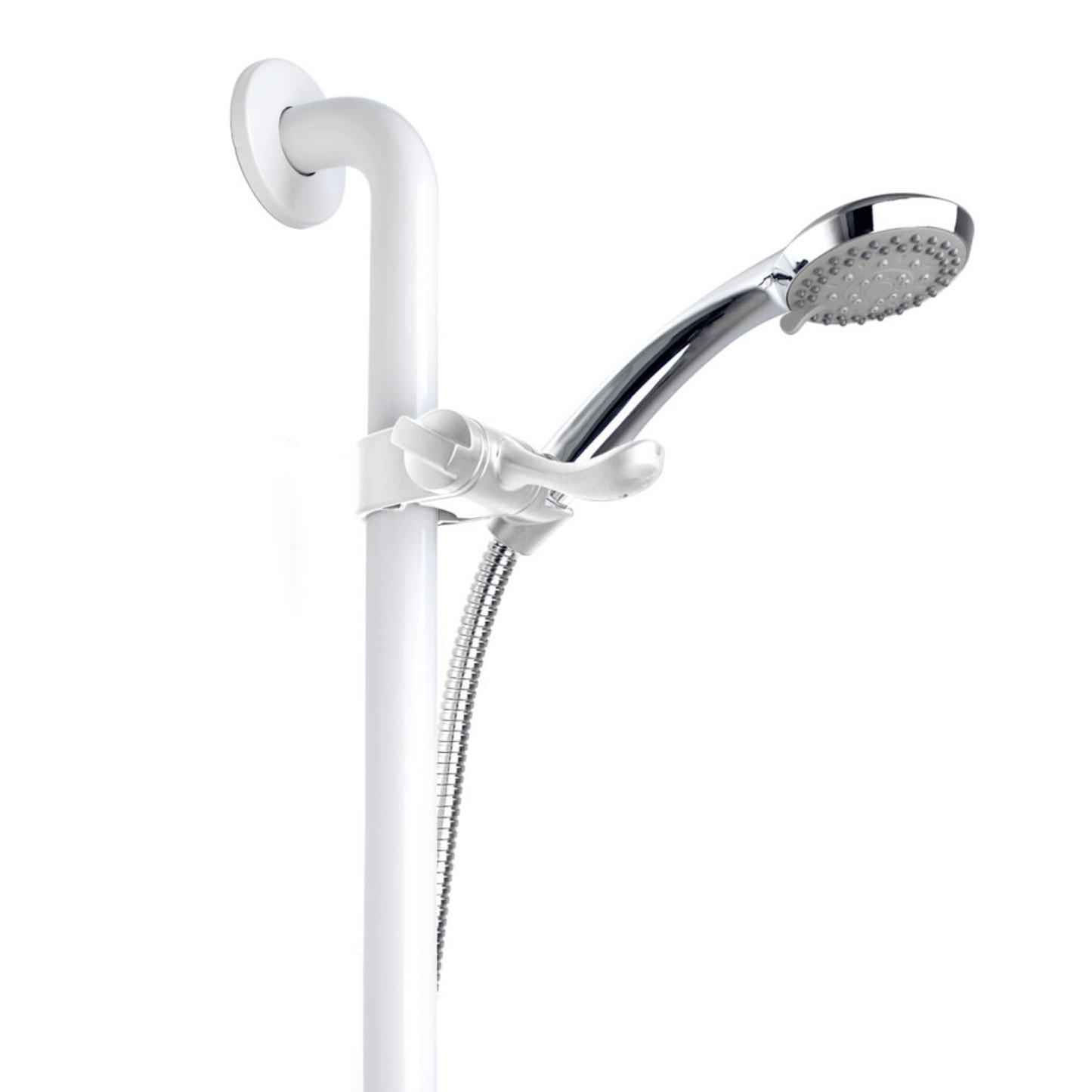 Inta Accessible Shower Kit with 900mm Grab Rail with 2m Hose & Handset - White - LA1003WH