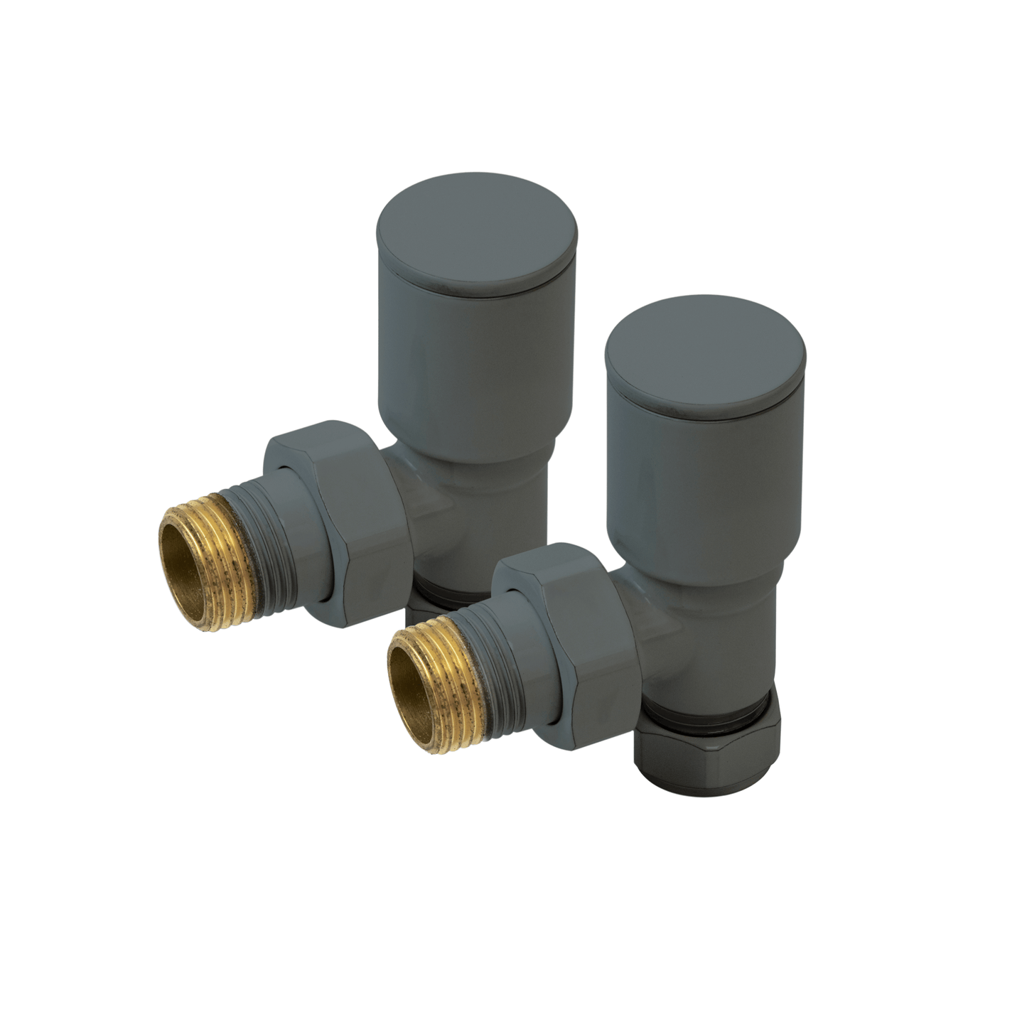 Inta Modern Radiator Valves - Straight - 1/2" x 15mm - Anthracite - 1024AN