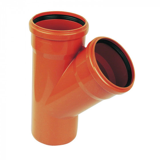 FloPlast 160mm Underground Drainage - Double Socket Equal Junction 45° - 6D210
