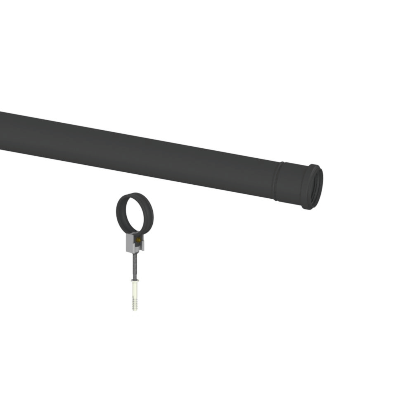 Navien Plume Extension with Wall Bracket - 60mm - 1000mm - Black - GXXX002210
