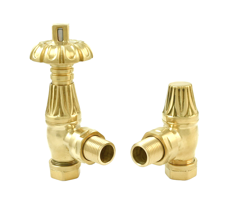 Vitow Westminster TRV & Lockshield Set - Angled - Polished Brass