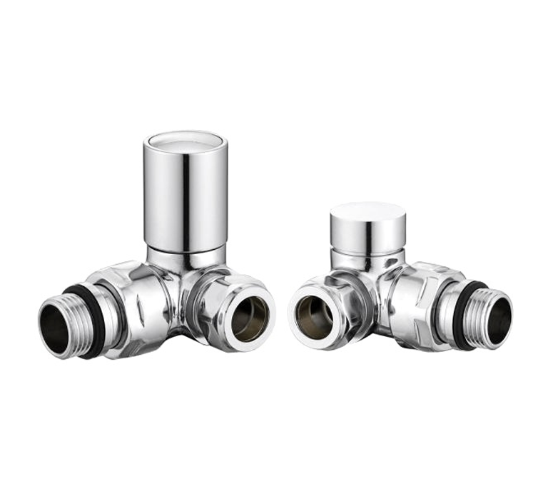 Vitow Modern Round Manual Valves (Pair) - Corner - Chrome
