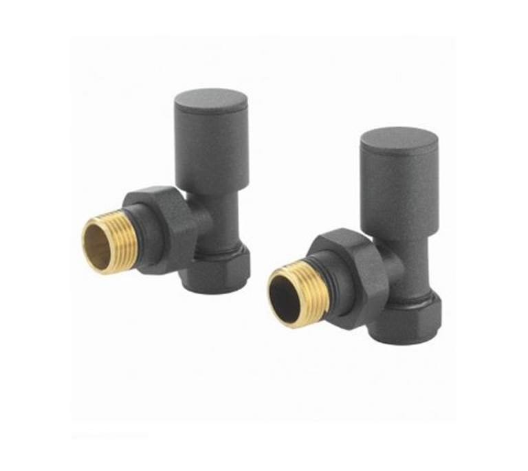 Vitow Modern Round Manual Valves (Pair) - Angled - Anthracite