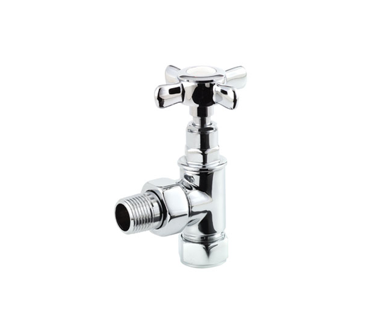 Vitow Crosshead Manual Valves (Pair) - Angled - Chrome