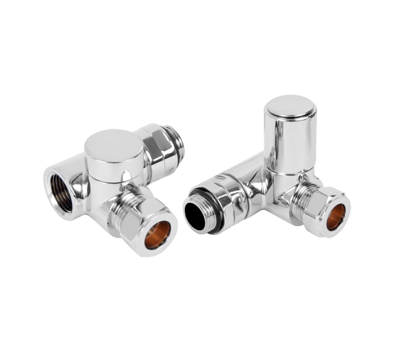 Vitow Modern Round Dual Fuel Manual Valves - Corner - Chrome