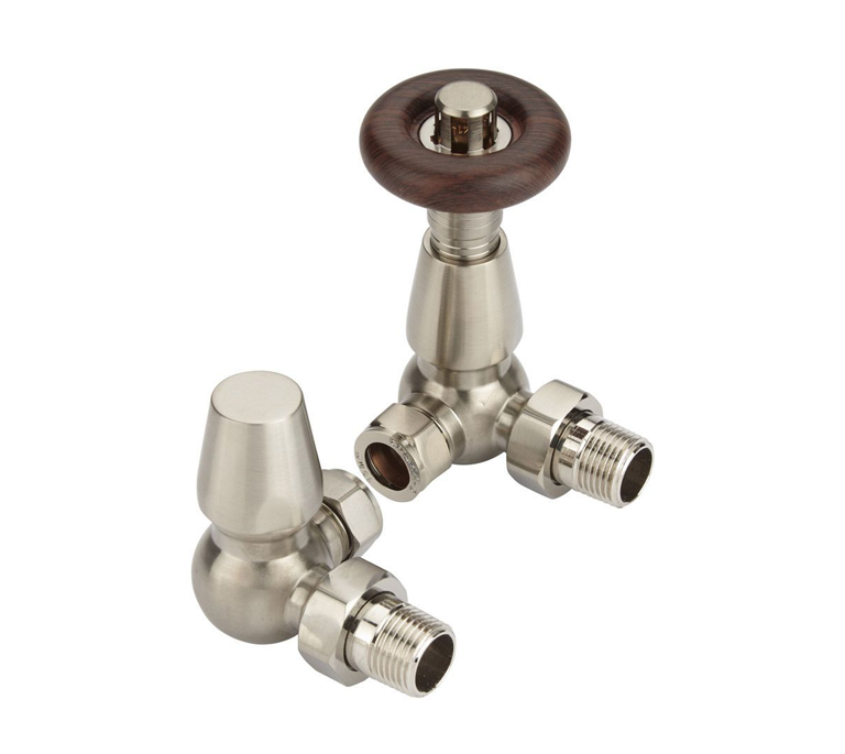 Vitow Chelsea TRV & Lockshield Set - Corner - Satin Brushed Nickel