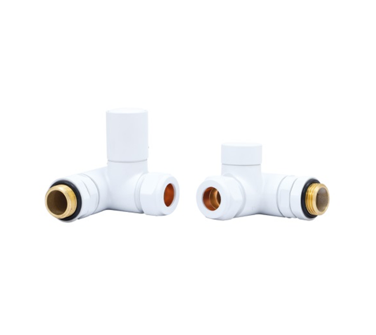 Vitow Modern Round Dual Fuel Manual Valves - Corner - White