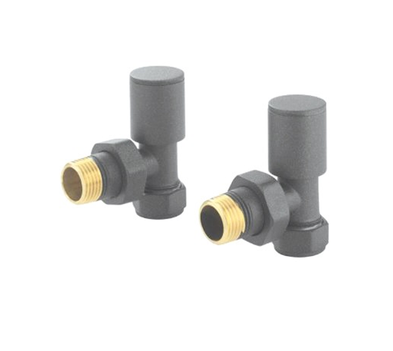 Vitow Modern Round Manual Valves (Pair) - Angled - Basalt Grey