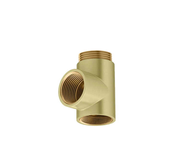 Vitow Dual Fuel T-Piece - Brushed Brass