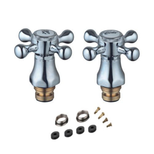 Vitow Neo Cross Head Tap Revivers with Conversion Fittings - 1/2" & 3/4" - Chrome - TCK5