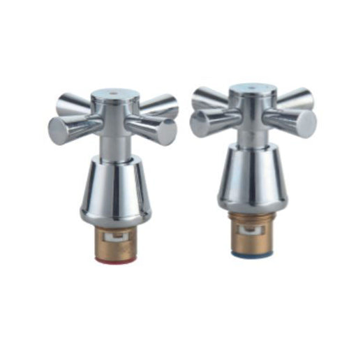 Vitow Neo Modern Cross Head Tap Revivers - 1/2" - Chrome - TCK7