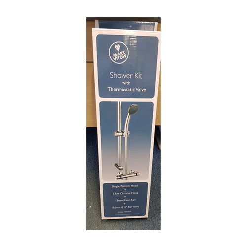 Vitow Thermostatic Bar Shower Mixer Kit - Surface Mount - WRAS Approved