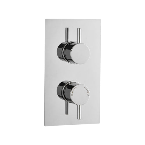 Vitow Torrent T2 Concealed Dual Thermostatic Shower Valve Round Handle - 2 Outlet - WRAS Approved